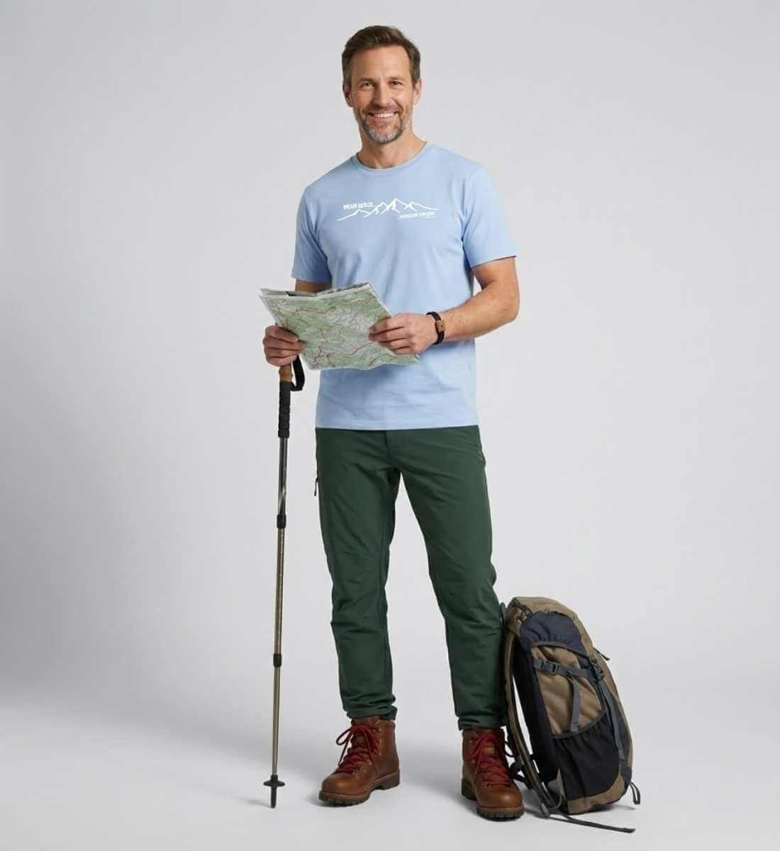 Mehr Berge | Herren Premium Organic T-Shirt von Rad&Rucksack - weitere Modelansicht 2