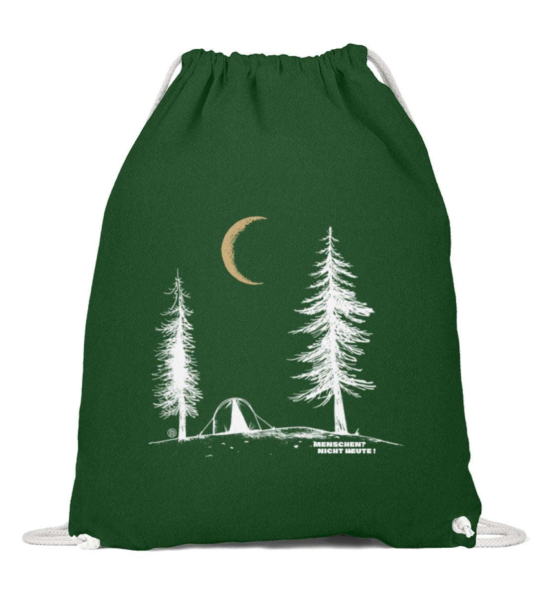 Menschen? Nicht heute! | Baumwoll Gymsac in Dunkelgrün von Rad&Rucksack