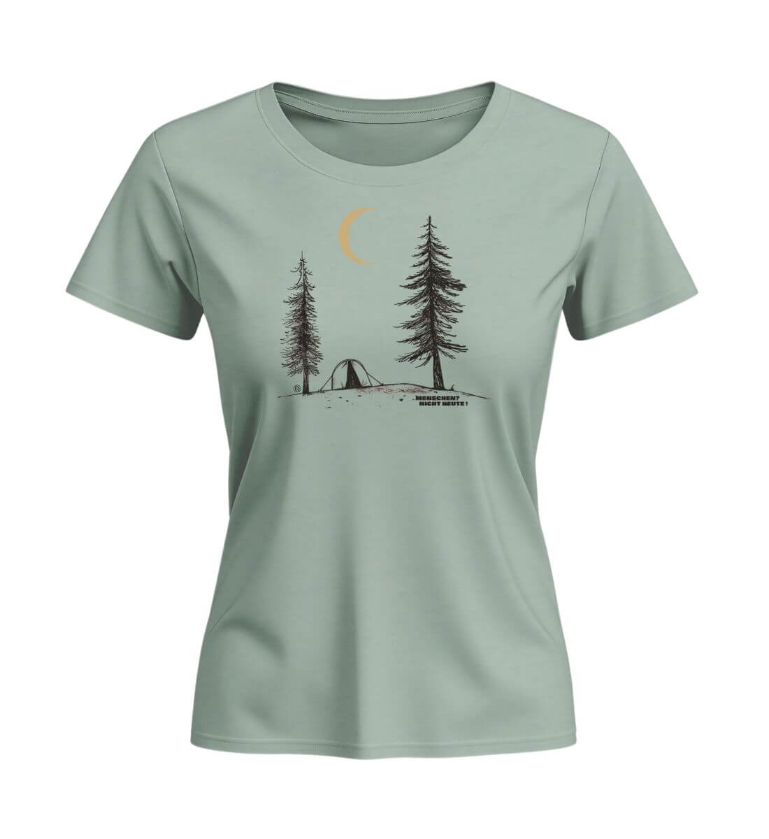 Menschen? Nicht heute! | Damen Premium Organic T-Shirt (Fitted) in Aloe von Rad&Rucksack