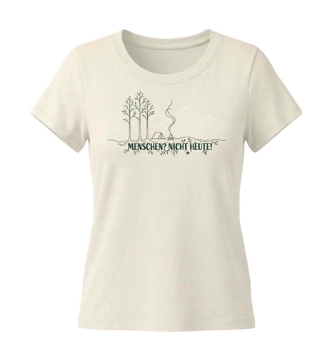 Menschen? Nicht heute! | Damen Premium Organic T-Shirt (Fitted) in Natural Raw von Rad&Rucksack