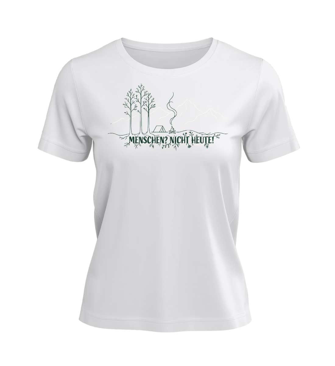 Menschen? Nicht heute! | Damen Premium Organic T-Shirt in White von Rad&Rucksack