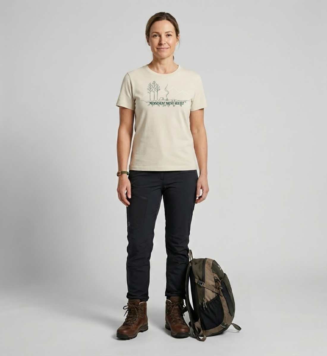 Menschen? Nicht heute! | Damen Premium Organic T-Shirt von Rad&Rucksack - weitere Modelansicht 2