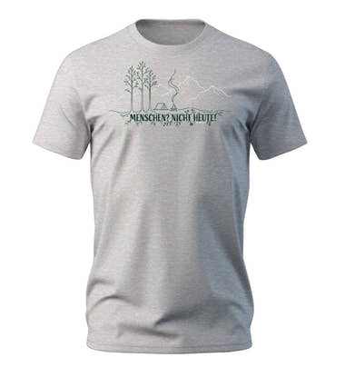 Menschen? Nicht Heute! T-Shirt Herren Grau-Melange (Heather Grey) – Produktbild (100% Bio-Baumwolle) von Rad&Rucksack