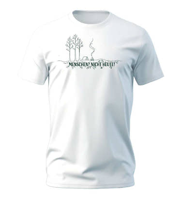 Menschen? Nicht Heute! T-Shirt Herren Weiß (White) – Produktbild (100% Bio-Baumwolle) von Rad&Rucksack
