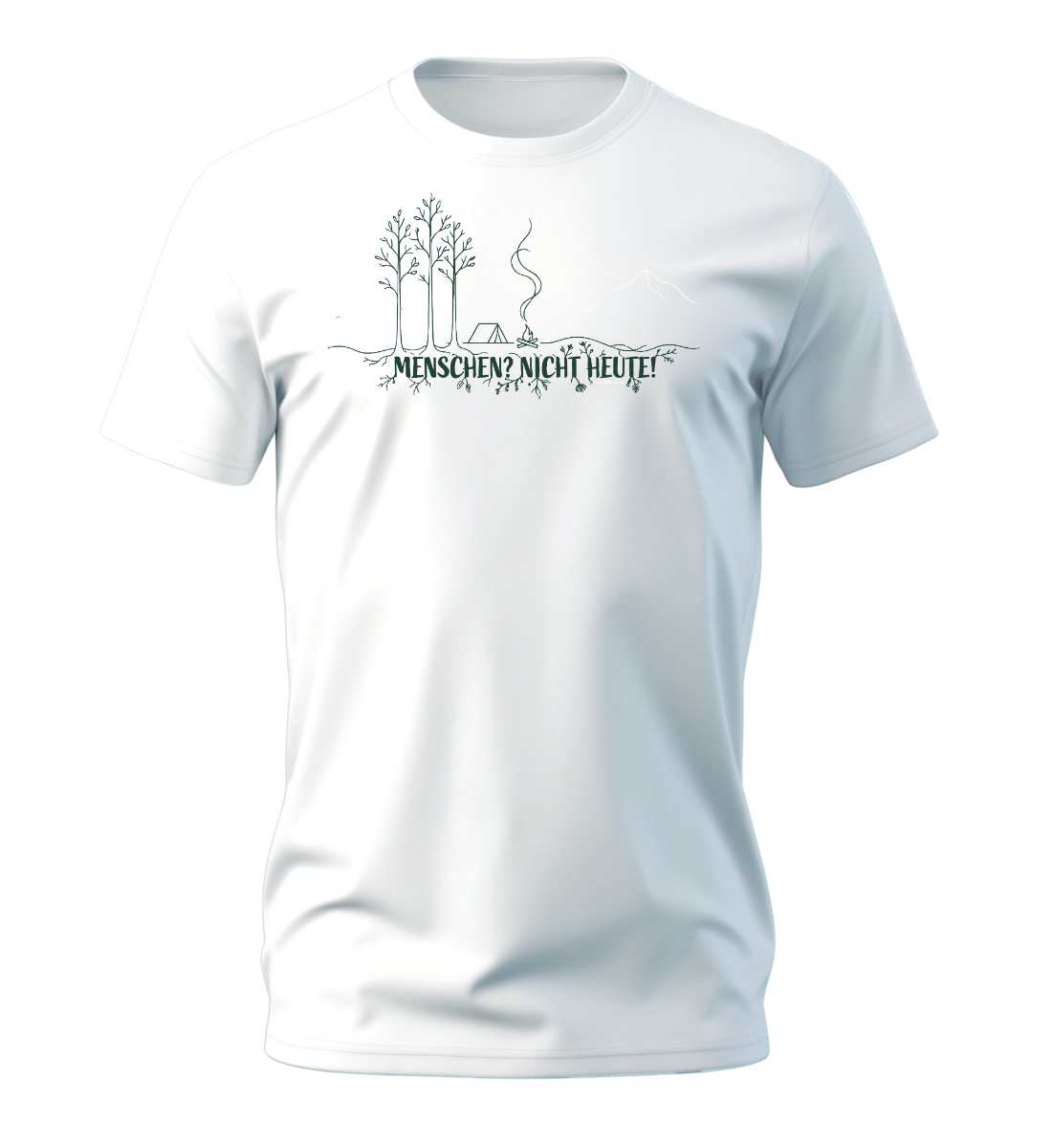 Menschen? Nicht heute! | Herren Premium Organic T-Shirt in White von Rad&Rucksack