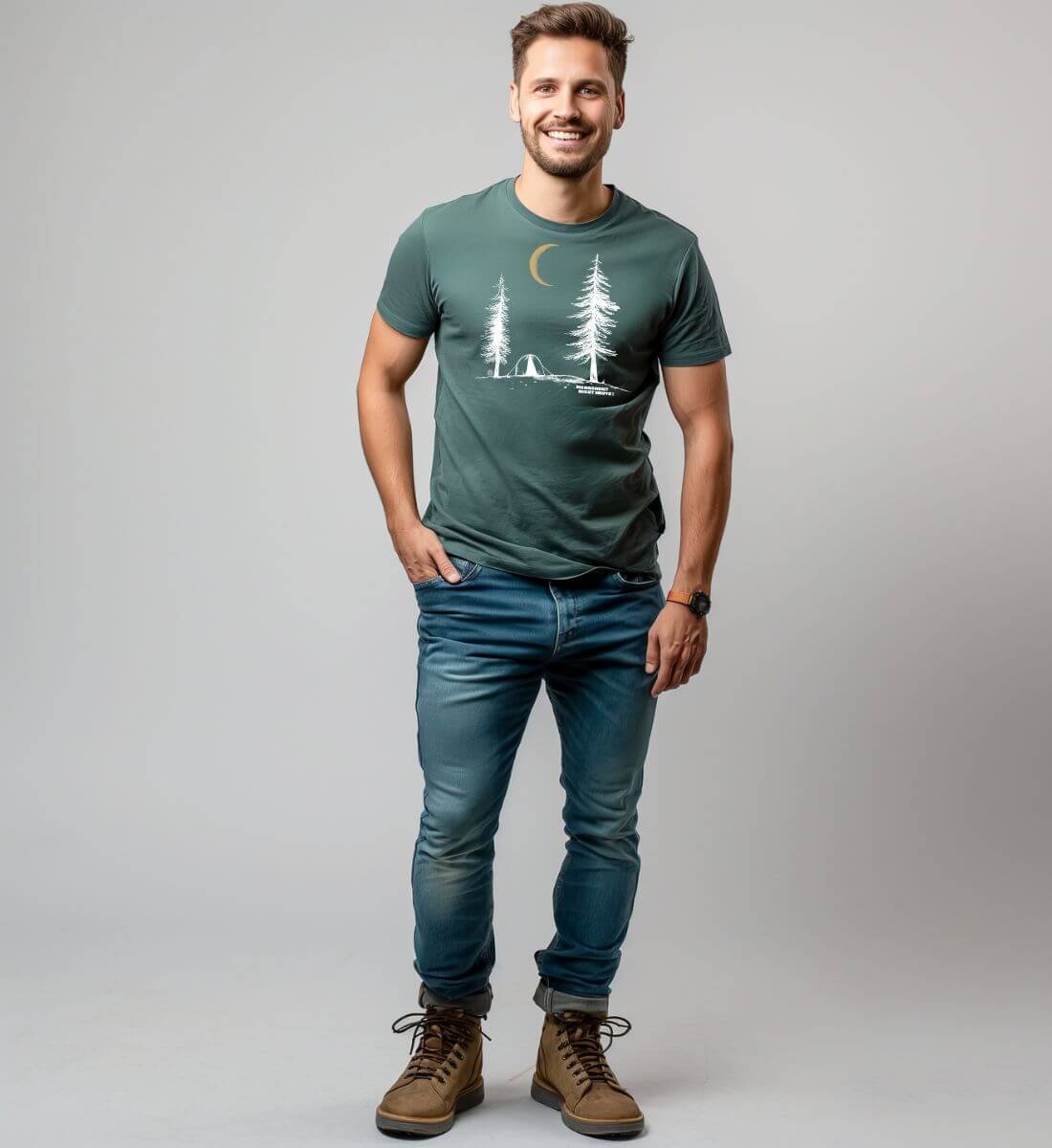 Menschen? Nicht heute! | Herren Premium Organic T-Shirt von Rad&Rucksack - am Model präsentiert