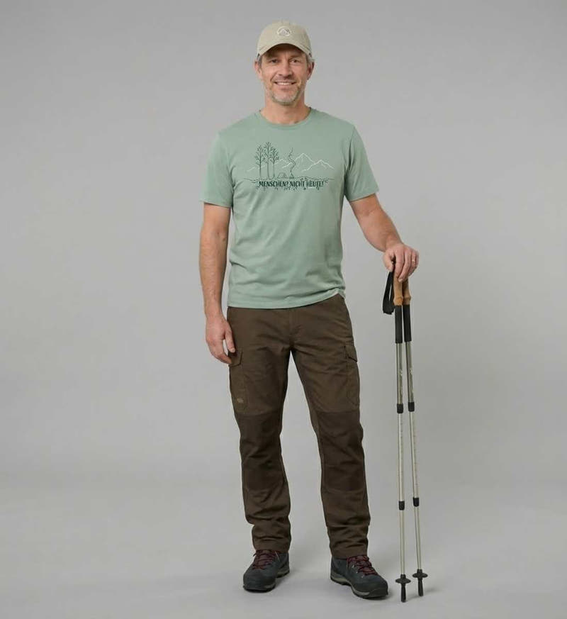 Menschen? Nicht heute! | Herren Premium Organic T-Shirt von Rad&Rucksack - am Model präsentiert