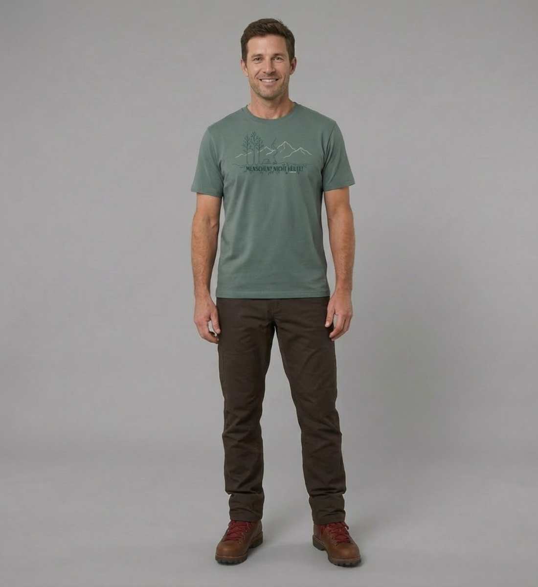 Menschen? Nicht heute! | Herren Premium Organic T-Shirt von Rad&Rucksack - weitere Modelansicht 2