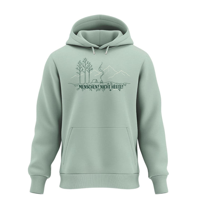 Menschen Nicht Heute | Unisex Organic Hoodie in Aloe von Rad&Rucksack