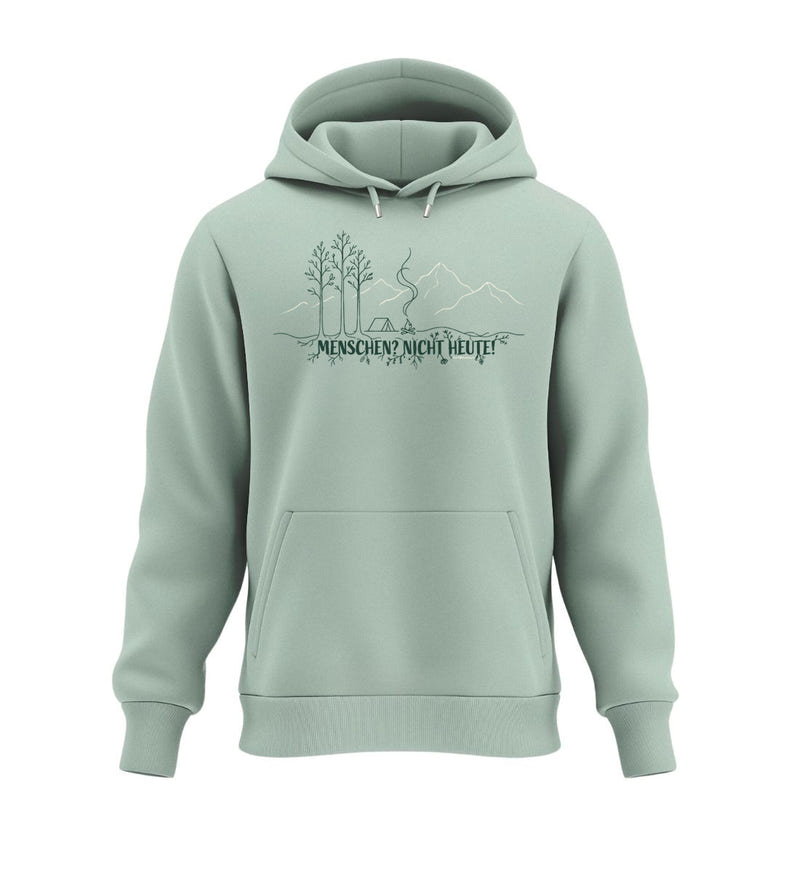 Menschen Nicht Heute Hoodie in Salbeigrün (Aloe) – Produktbild (350 g/m² Bio-Baumwolle) von Rad&Rucksack