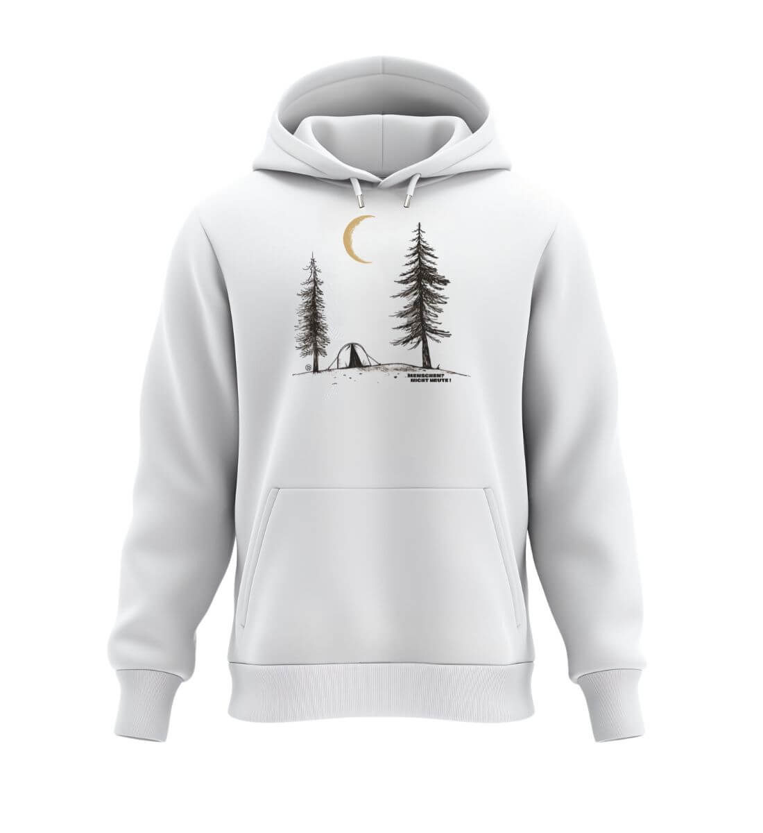 Menschen? Nicht heute! | Unisex Organic Hoodie in White von Rad&Rucksack