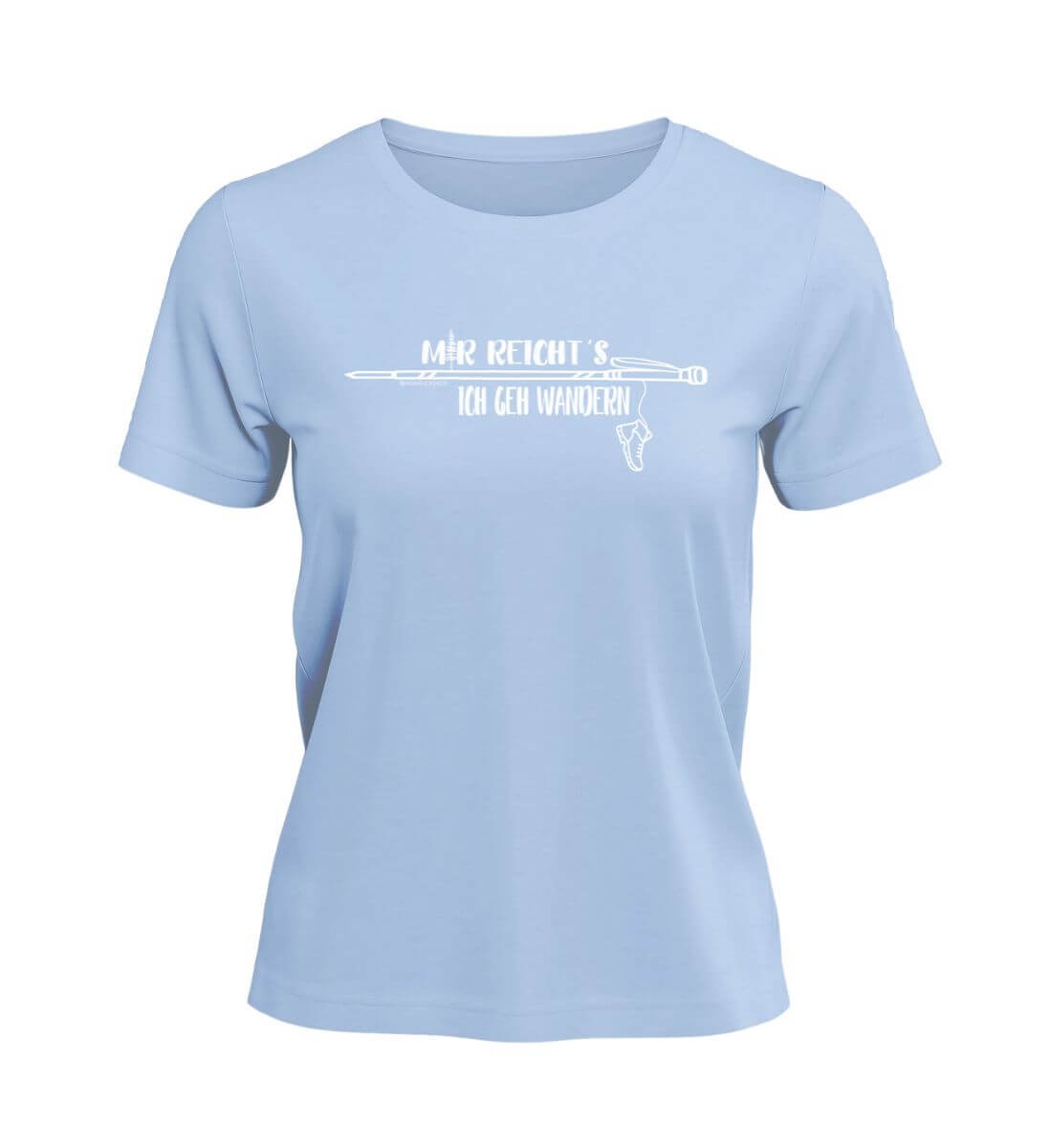 Mir Reichts Ich Geh Wandern T-Shirt Damen Mittelblau (Blue Soul) – Produktbild (100% Bio-Baumwolle) von Rad&Rucksack
