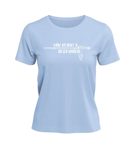 Mir Reichts Ich Geh Wandern T-Shirt Damen Mittelblau (Blue Soul) – Produktbild (100% Bio-Baumwolle) von Rad&Rucksack