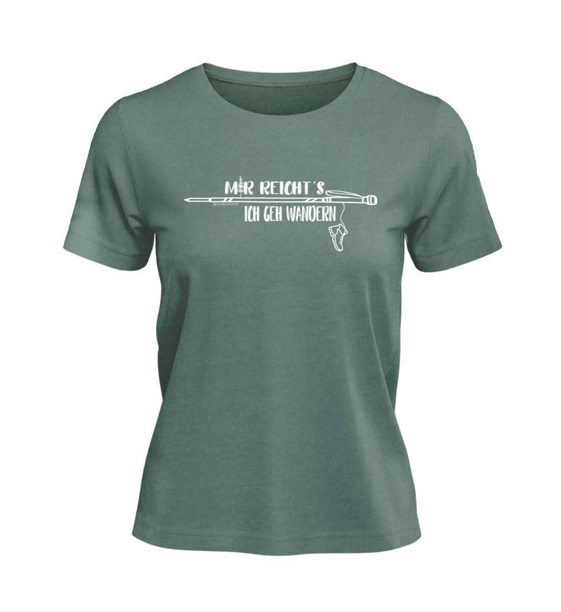 Mir Reichts Ich Geh Wandern T-Shirt Damen Meeresgrün (Green Bay) – Produktbild (100% Bio-Baumwolle) von Rad&Rucksack