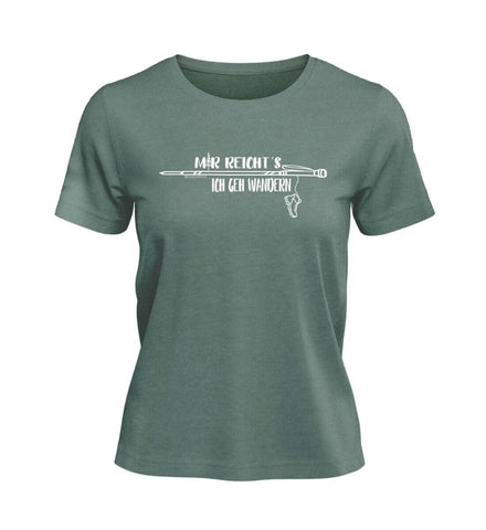 Mir Reichts Ich Geh Wandern T-Shirt Damen Meeresgrün (Green Bay) – Produktbild (100% Bio-Baumwolle) von Rad&Rucksack