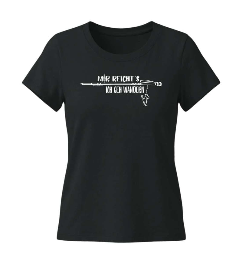 Mir reichts ich geh wandern | Damen Premium Organic T-Shirt (Fitted) in Black von Rad&Rucksack