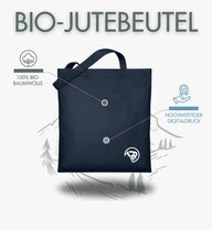 Mir reichts ich geh wandern | Organic Jutebeutel von Rad&Rucksack - am Model präsentiert