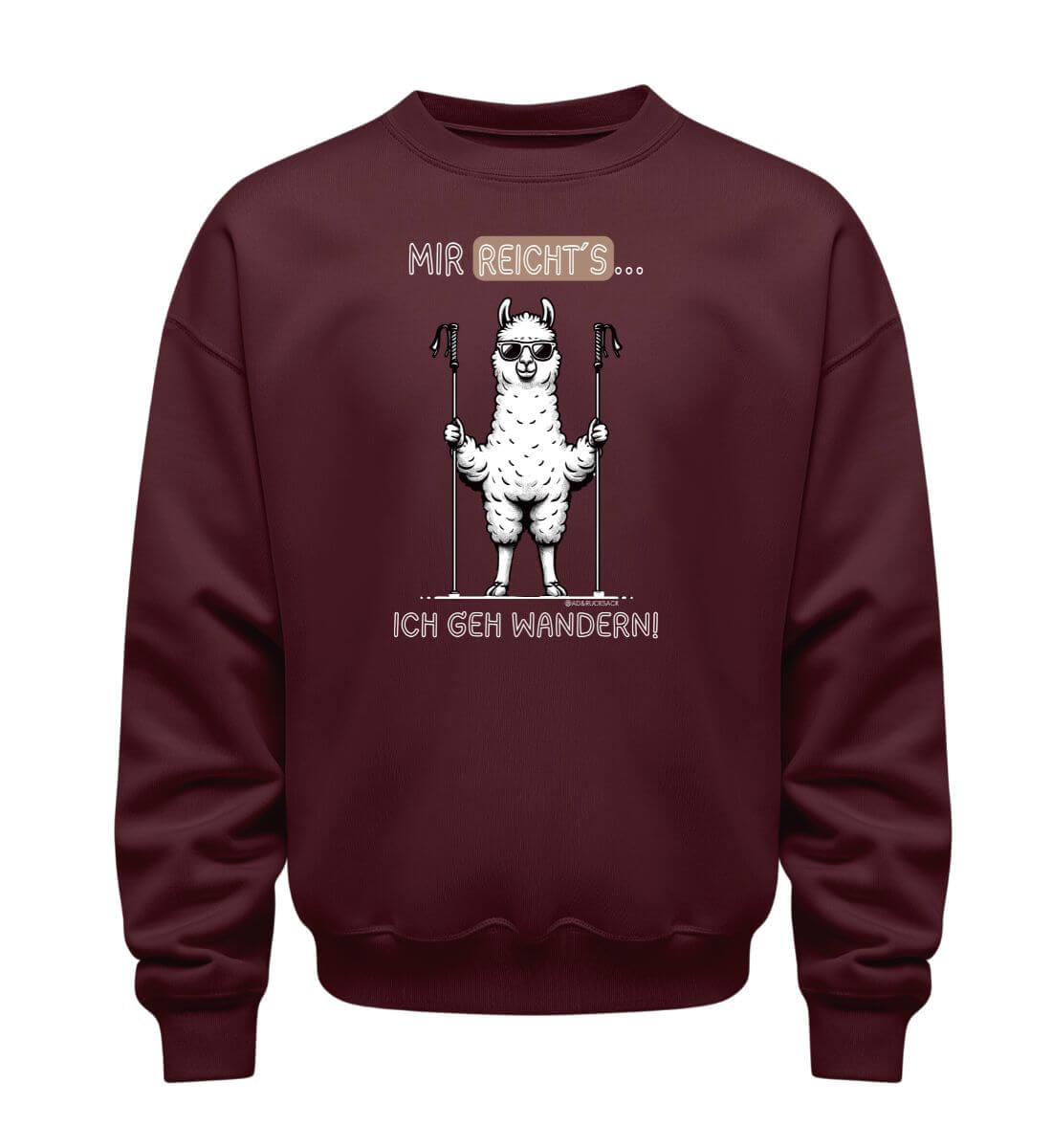 Mir reichts ich geh wandern | Unisex Organic Pullover in Burgundy von Rad&Rucksack