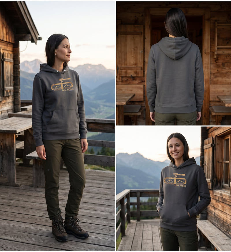 Modelbild India Ink Grey - Espresso 9 bar | Unisex Organic Hoodie von Rad&Rucksack