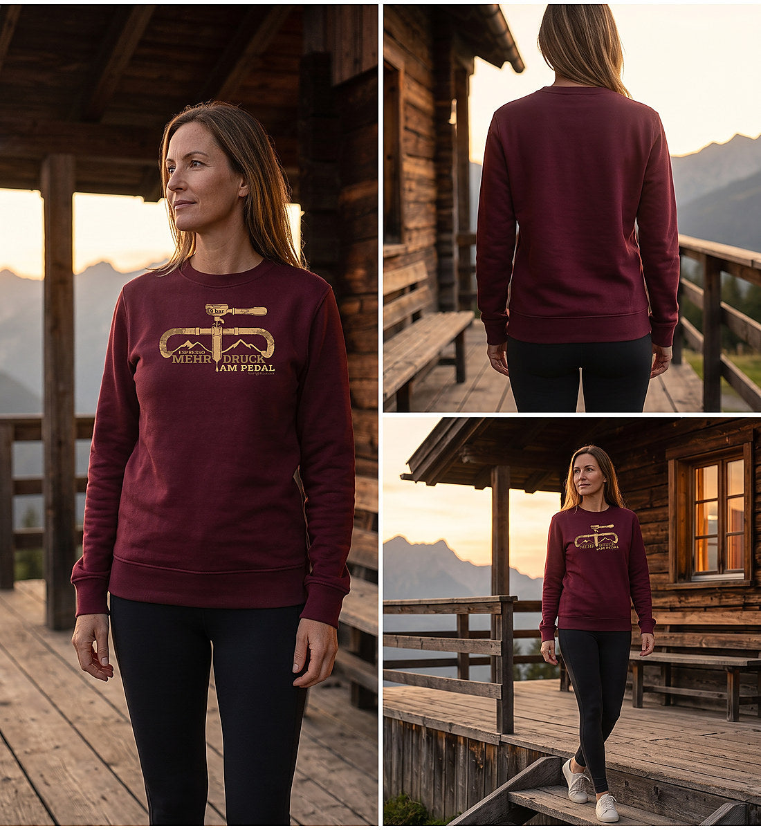 Modelbild Burgundy - Espresso 9 bar | Unisex Organic Pullover von Rad&Rucksack