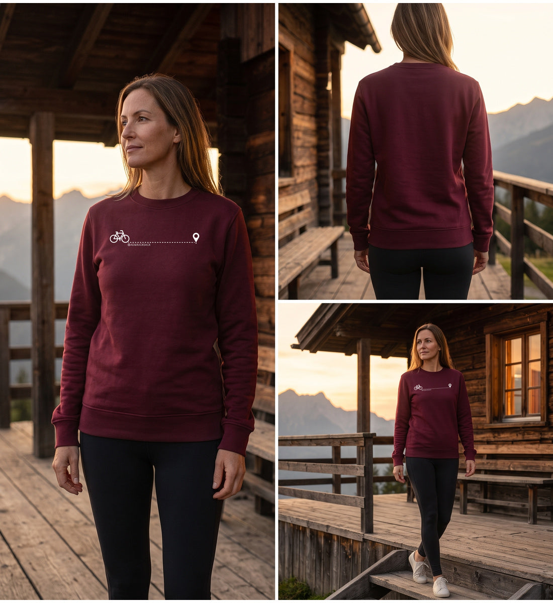 Modelbild Burgundy - Fahrrad | Unisex Organic Pullover von Rad&Rucksack