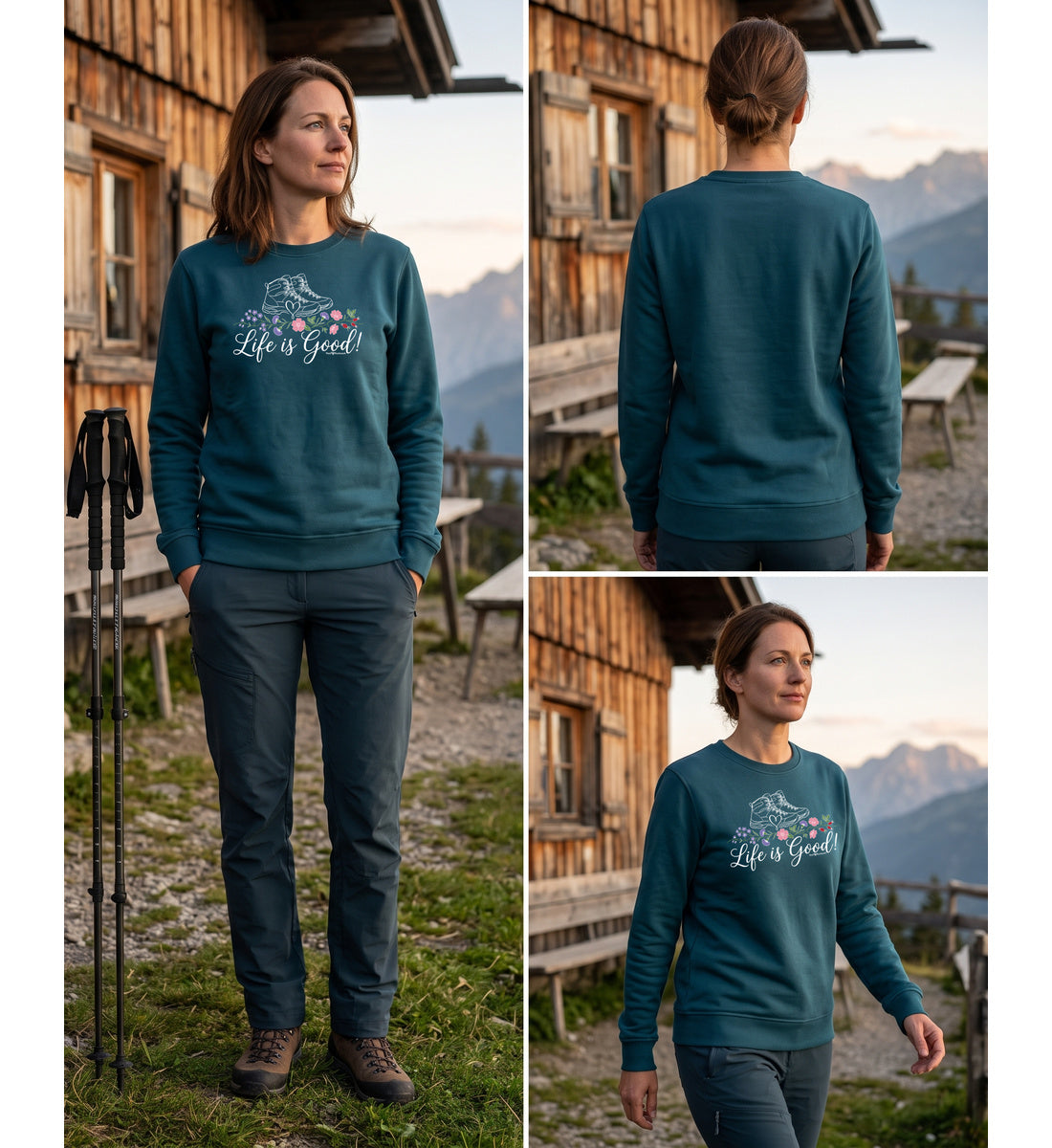 Modelbild Stargazer - Life Is Good | Unisex Organic Pullover von Rad&Rucksack