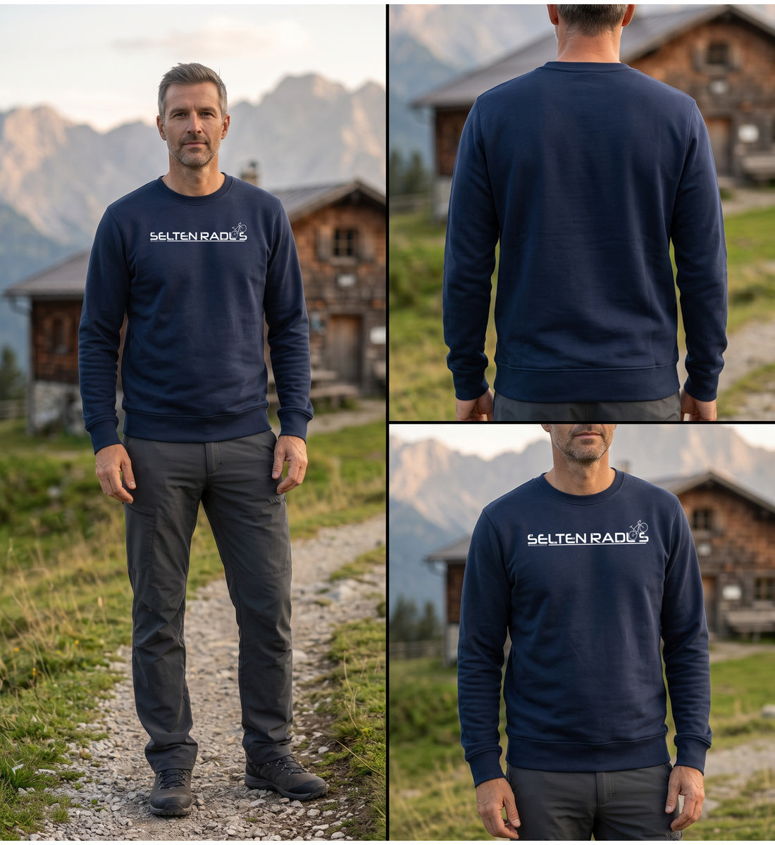 Modelbild French Navy - Selten-Radlos | Unisex Organic Pullover von Rad&Rucksack