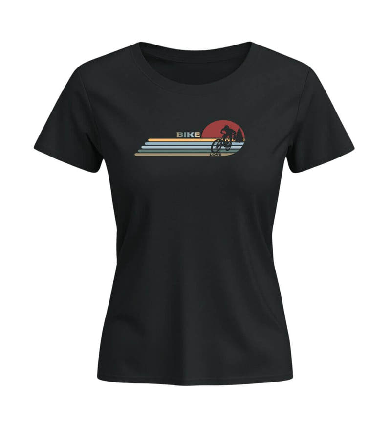 Mountain Bike | Damen Premium Organic T-Shirt (Fitted) in Schwarz von Rad&Rucksack