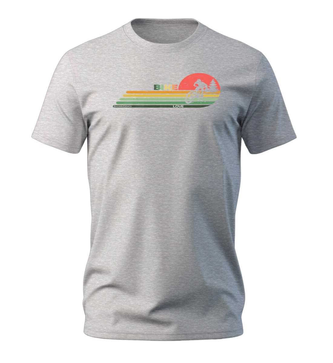 Mountain Bike T-Shirt Herren Grau-Melange (Heather Grey) – Produktbild (100% Bio-Baumwolle) von Rad&Rucksack