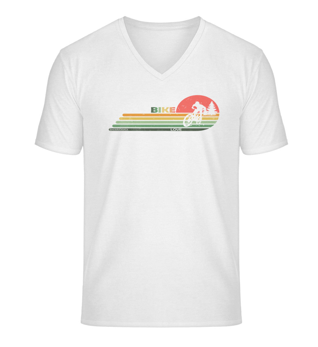 Mountain Bike | Herren V-Neck Premium Organic T-Shirt in White von Rad&Rucksack