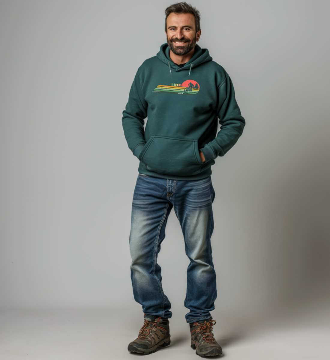 Mountain Bike | Unisex Organic Hoodie von Rad&Rucksack - weitere Modelansicht 2