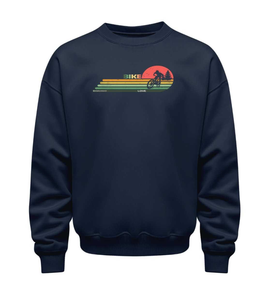 Bio Sweatshirt 350g Mountain Bike in Dunkelblau (French Navy) – Produktbild (350 g/m² Bio-Baumwolle) von Rad&Rucksack