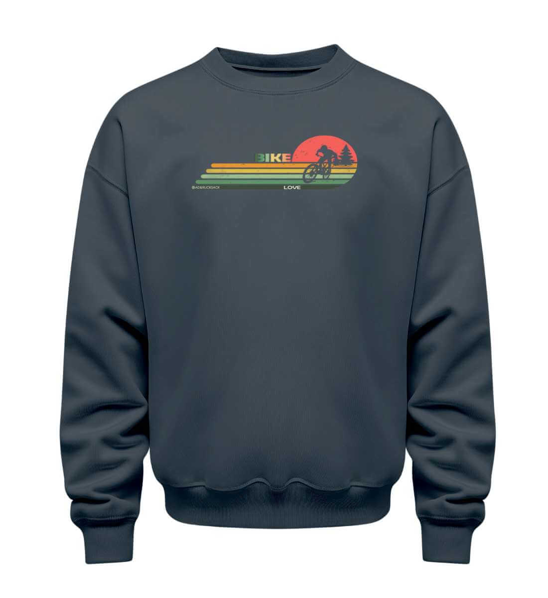 Mountain Bike | Unisex Organic Pullover in India Ink Grey von Rad&Rucksack