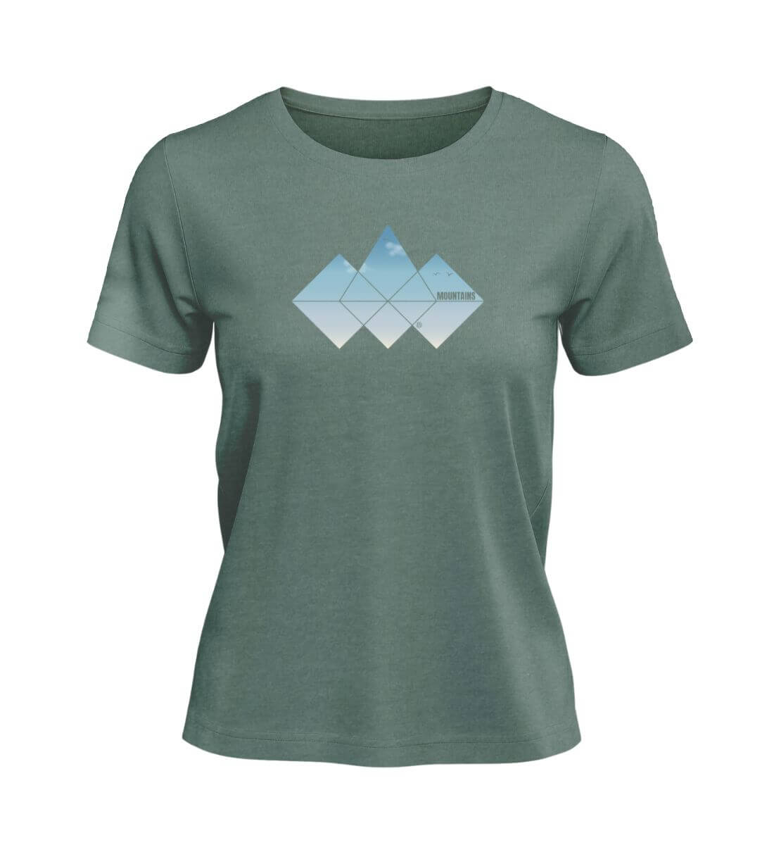Mountain | Damen Premium Organic T-Shirt in Green Bay von Rad&Rucksack