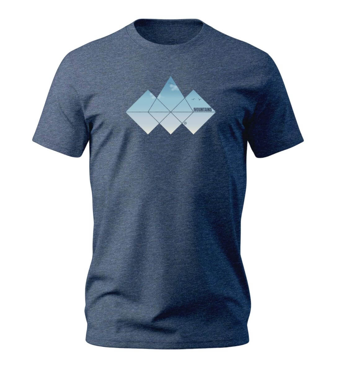 Mountain | Herren Premium Organic T-Shirt in Dark Heather Blue von Rad&Rucksack