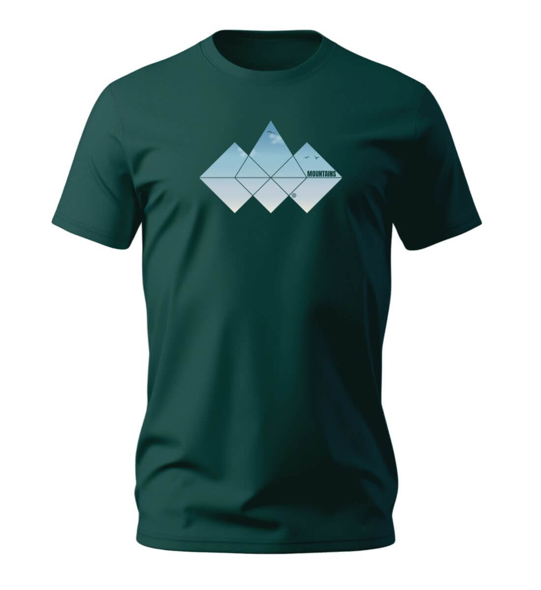 Mountain | Herren Premium Organic T-Shirt in Glazed Green von Rad&Rucksack