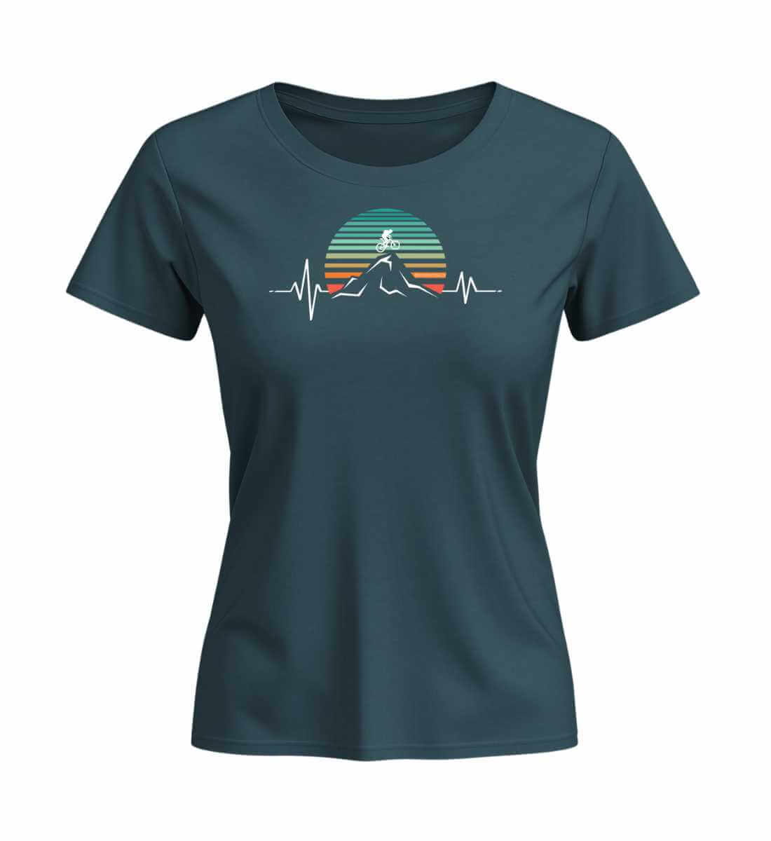 Mountainbike Herzschlag | Damen Premium Organic T-Shirt (Fitted) in Stargazer von Rad&Rucksack