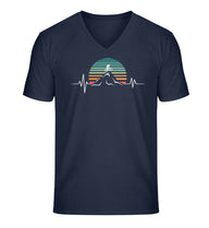 Mountainbike Herzschlag T-Shirt Herren in Dunkelblau (French Navy) – Produktbild (100% Bio-Baumwolle) von Rad&Rucksack