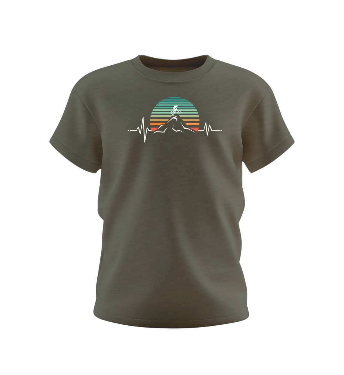 Mountainbike Herzschlag Kids | Kinder Premium Organic T-Shirt in Khaki von Rad&Rucksack