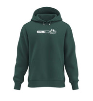 MTB Loading Kapuzenpullover in Tannengrün (Glazed Green) – Produktbild (350 g/m² Bio-Baumwolle) von Rad&Rucksack