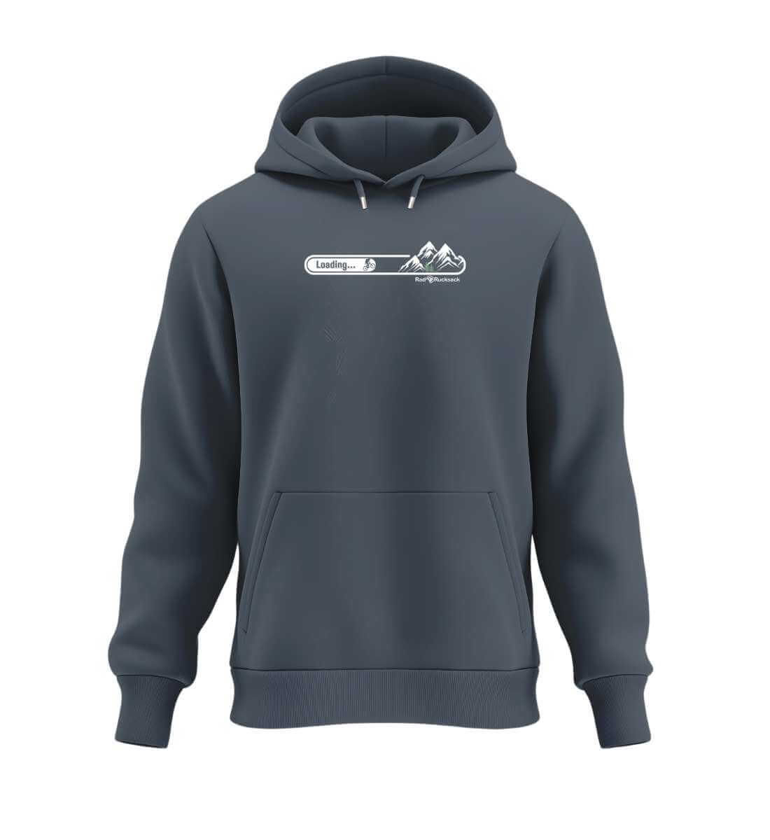 MTB Loading | Unisex Organic Hoodie in India Ink Grey von Rad&Rucksack