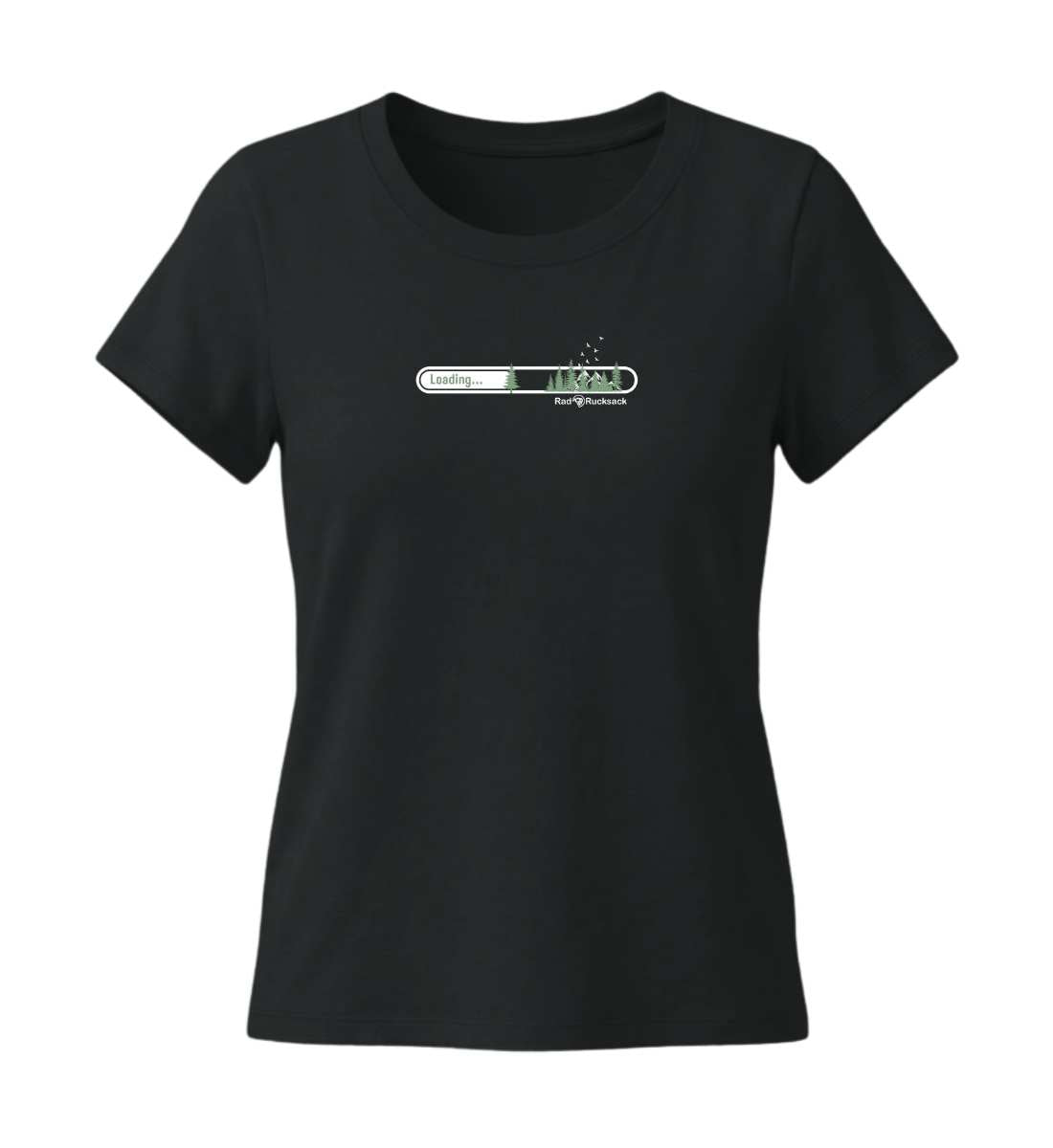 Natur Loading | Damen Premium Organic T-Shirt (Fitted) in Black von Rad&Rucksack