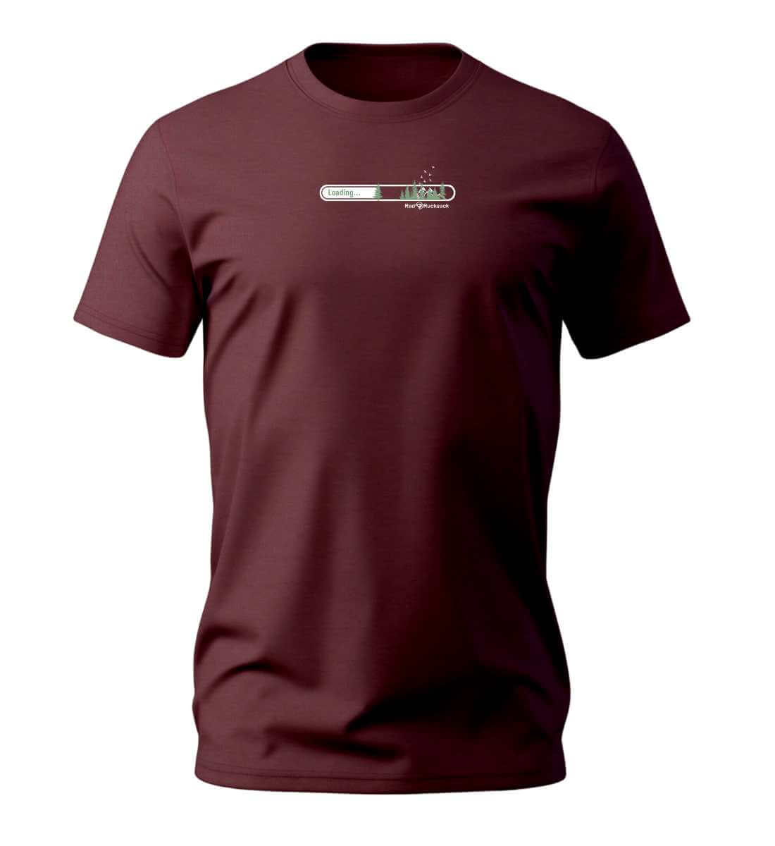 Natur Loading | Herren Premium Organic T-Shirt in Burgundy von Rad&Rucksack