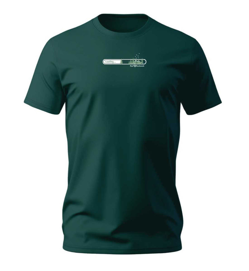 Natur Loading T-Shirt Herren in Tannengrün (Glazed Green) – Produktbild (100% Bio-Baumwolle) von Rad&Rucksack