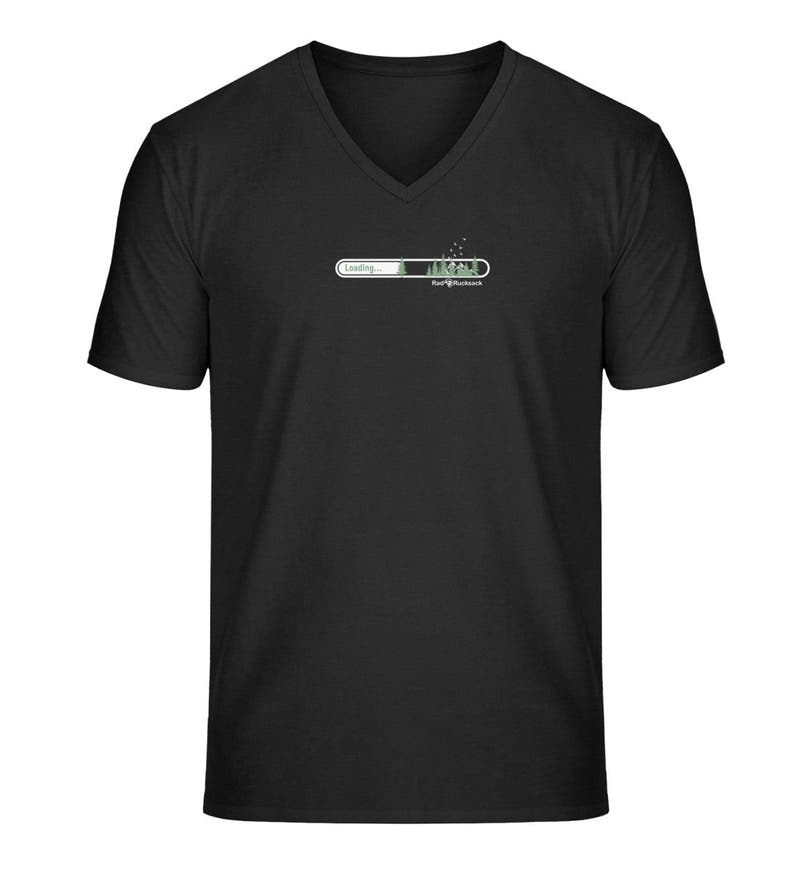 Natur Loading | Herren V-Neck Premium Organic T-Shirt in Black von Rad&Rucksack