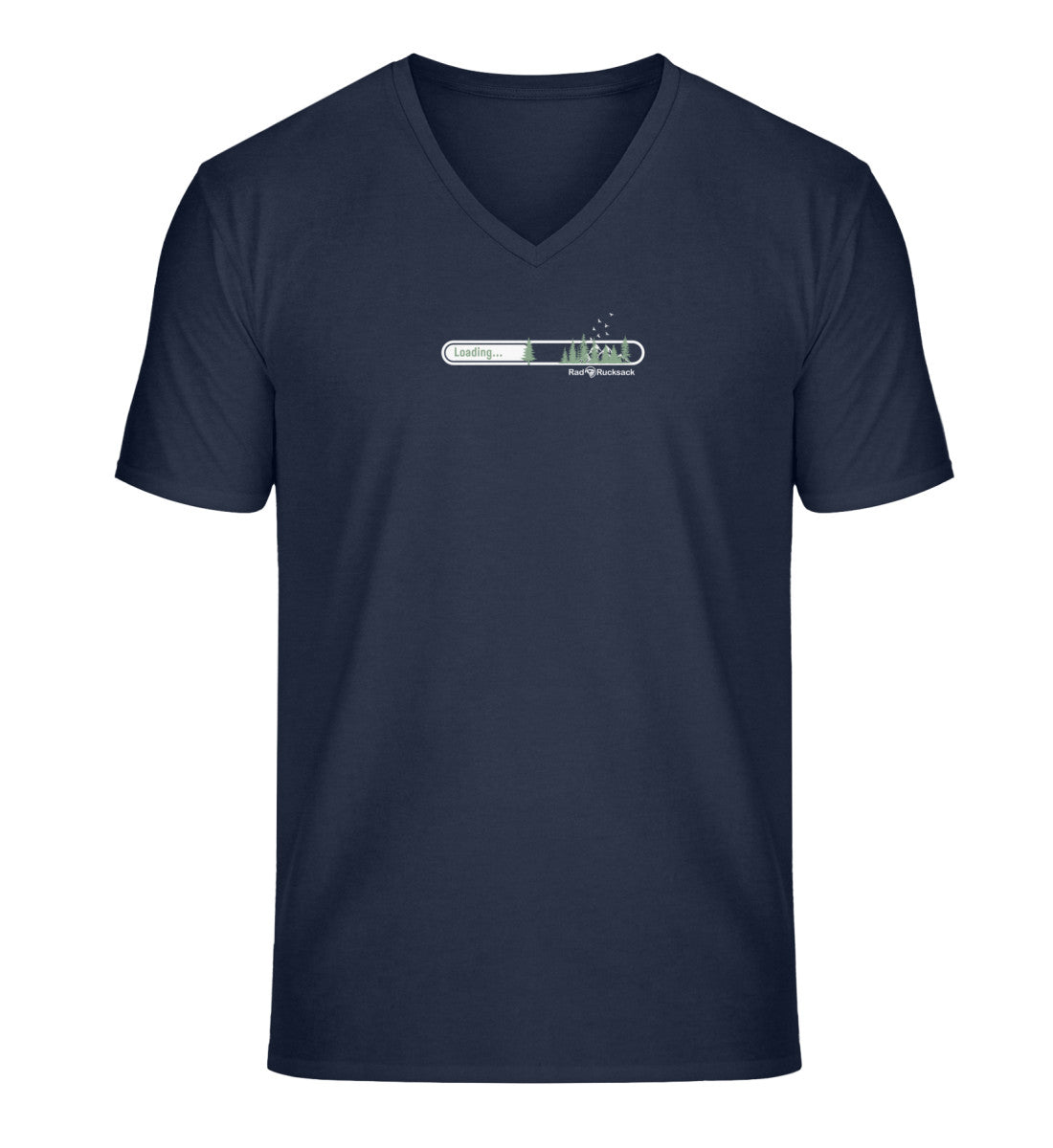 Natur Loading | Herren V-Neck Premium Organic T-Shirt in French Navy von Rad&Rucksack