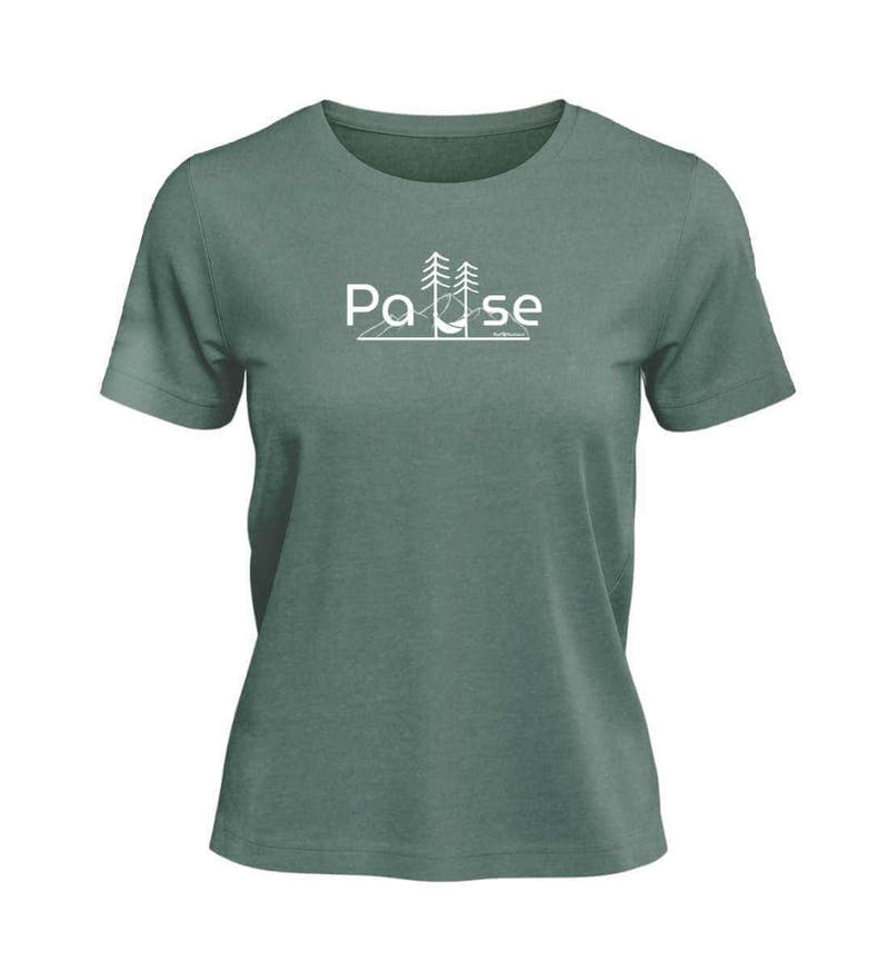 Natur Pause | Damen Premium Organic T-Shirt in Green Bay von Rad&Rucksack