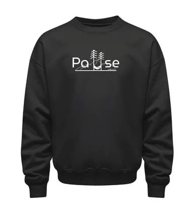 Natur Pause Sweatshirt in Schwarz (Black) – Produktbild (350 g/m² Bio-Baumwolle) von Rad&Rucksack