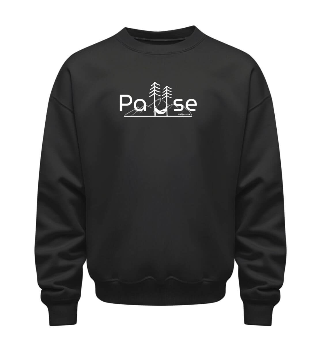 Natur Pause | Unisex Organic Pullover in Black von Rad&Rucksack