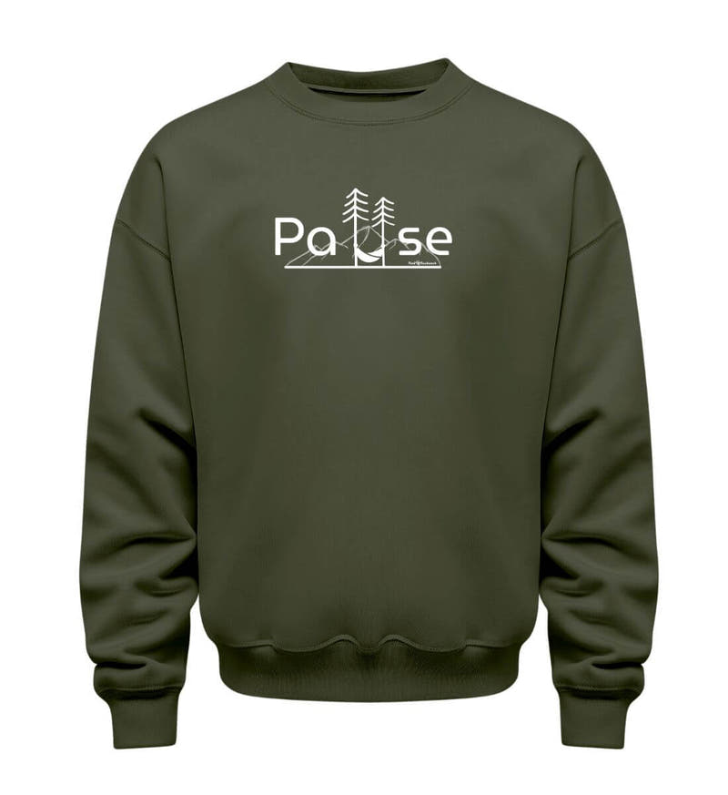 Natur Pause | Unisex Organic Pullover in Khaki von Rad&Rucksack